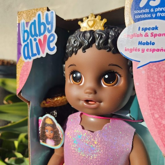 NEW Baby Alive Princess Ellie Grows Up Black Hair Doll 18" African American - Picture 10 of 16
